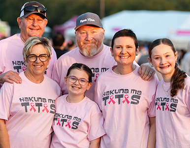 Austin family in Pink showing their support