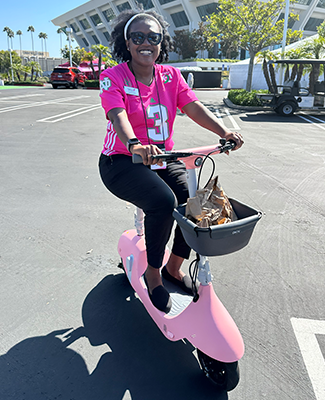 Tina on Pink Scooter