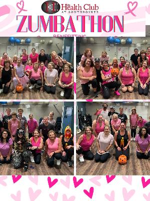 Health Club at Southpointe. 2024 Zumbathon for Breast Cancer Awareness