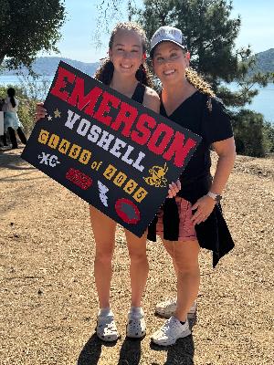 My mom and I at my senior night for cross country!