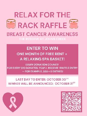 Relax for the Rack Raffle: Every $10 = 1 Entry